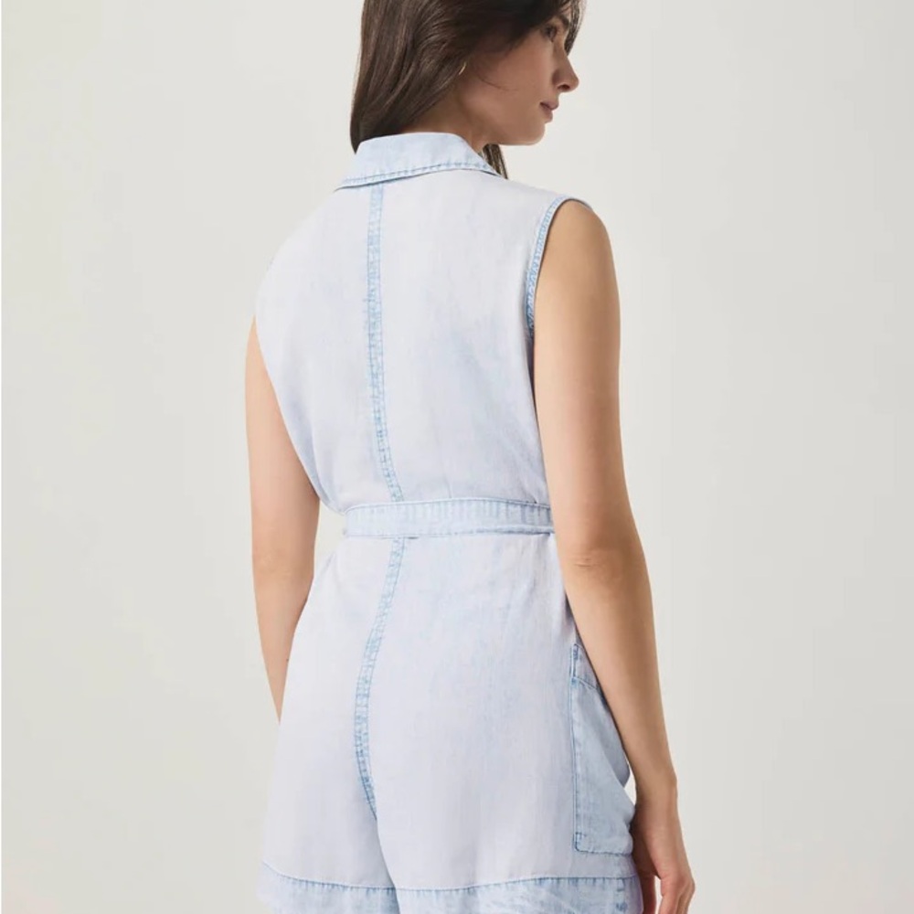 Splendid Light Blue Sleeveless Romper - Picture 4 of 9